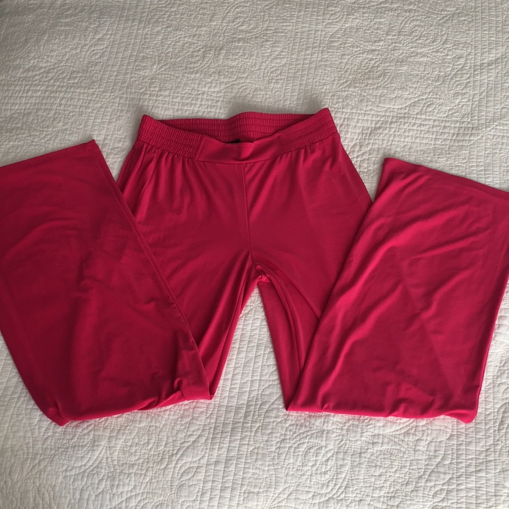 Womens pink stretchy dress pants